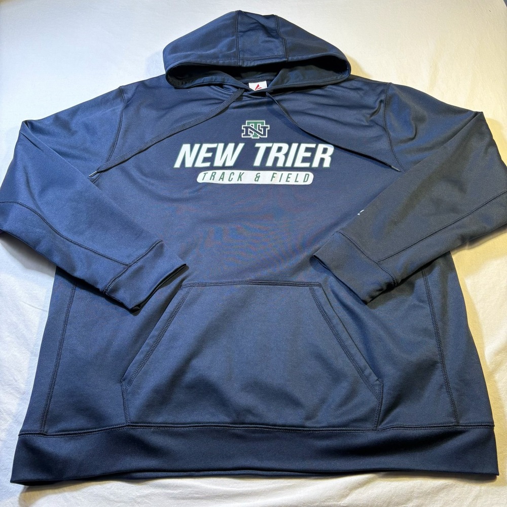 New Trier Track Field Hoodie Sweatshirt 2X Large Navy Blue BSN Sports Athletic